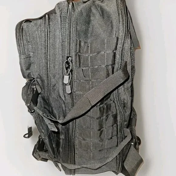 New! Outdoor Tactical Backpack Large Black Hiking Camping Hunting 20x15x8 - Picture 5 of 10